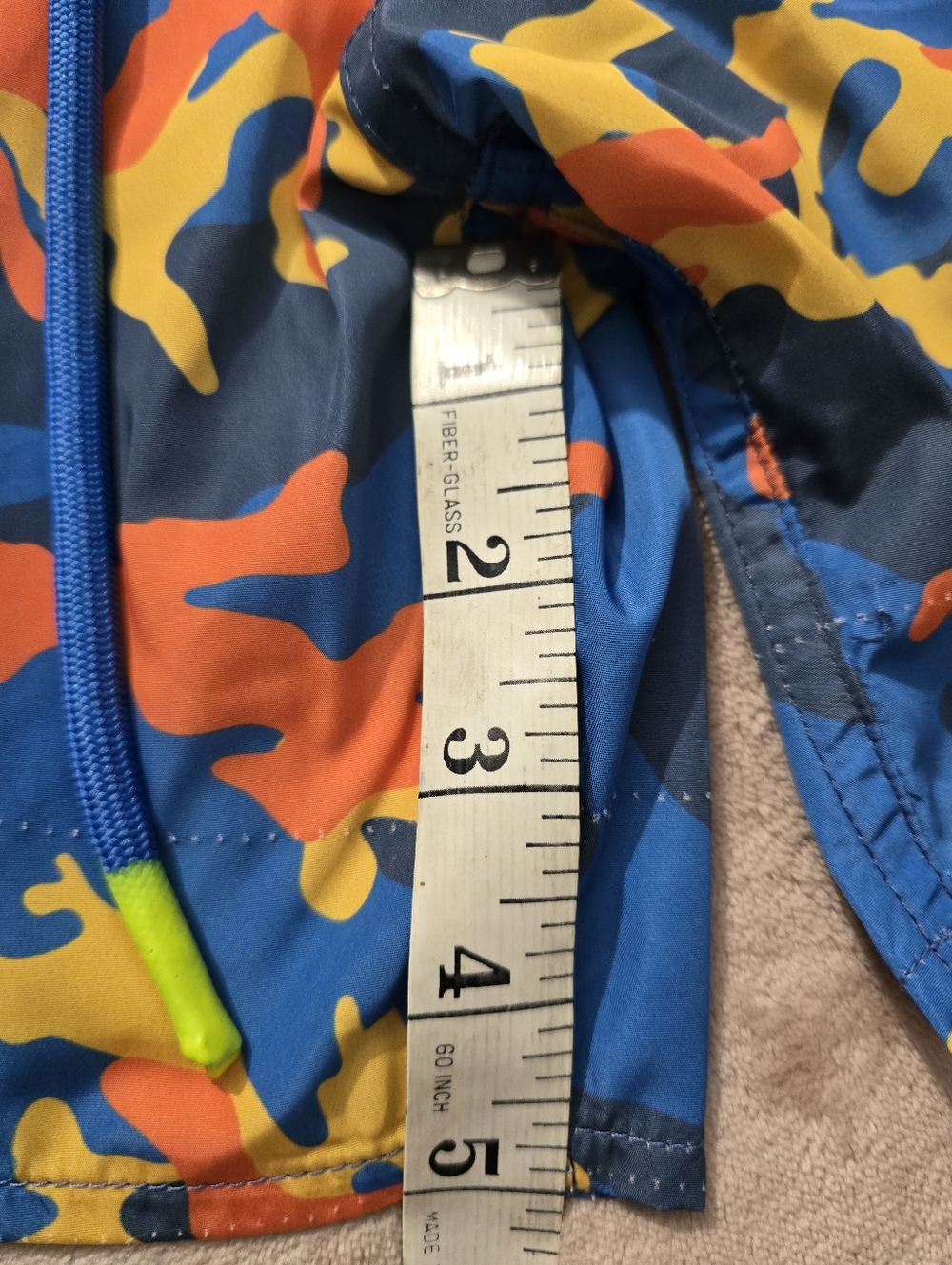 Bain De Mer Blue Multicolor Camouflage Orange Sugar Skull Swim Shorts Medium - Picture 5 of 14